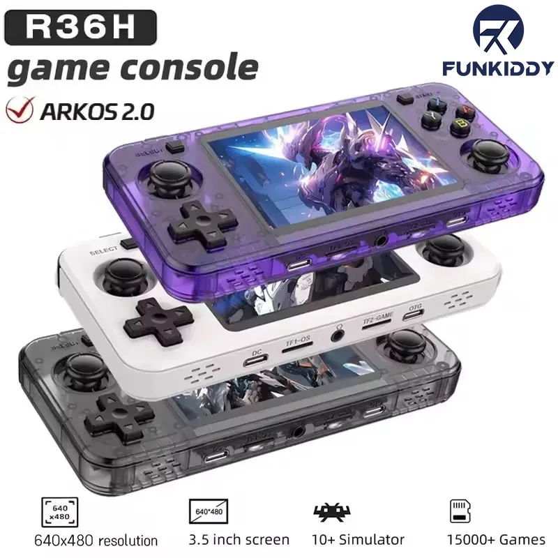 Gaming Console For Kids - FUNKIDDY New R36H Retro Handheld Game