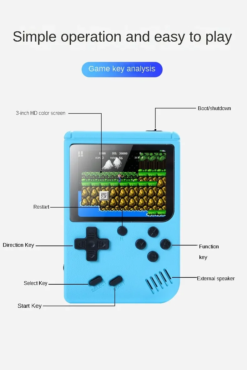 Built-in 500+ Classic Games 8- - Gaming Console For Kids 评论和价格